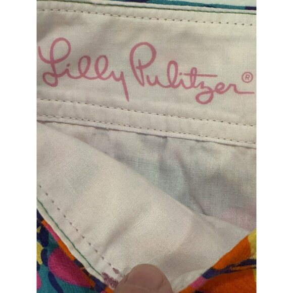 LILLY PULITZER Callahan Shorts Pink 100% Cotton - Picture 14 of 15